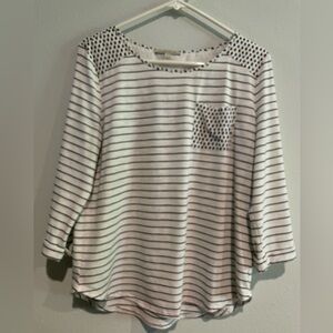 Women’s 41 Hawthorn striped shirt with contrasting patterned pocket Size…